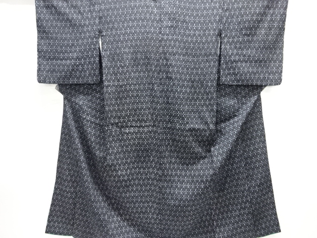 JAPANESE KIMONO / ANTIQUE KIMONO / TAISHO ROMAN STYLE / DIAGONAL GRID & ABSTRACT PATTERN